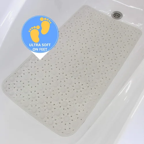 Vista 2 de SafeLand - Tapete antideslizante para baño, ducha, bañera, material TPR, ecológico, sin PVC, lavable a máquina, sin olor, con potentes ventosas