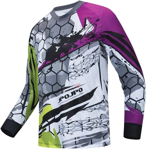 Vista 21 de Hotlion Camiseta de ciclismo para hombre, manga larga, MTB Motocross, ropa de carreras todoterreno
