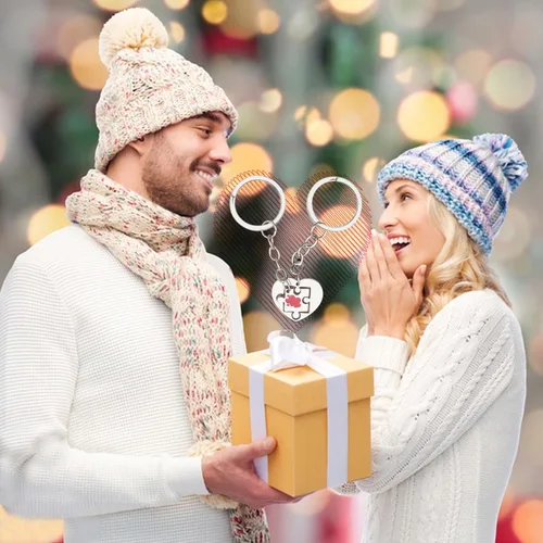 Vista 7 de brvayirl Los accesorios de llavero con cosas a juego para parejas son bonitos regalos para novia o regalos divertidos para novio, juego de llaveros