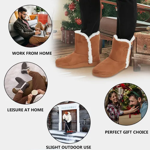 Vista 6 de Home Slipper Pantuflas para hombre, suaves y cálidas de espuma viscoelástica para invierno, para interiores