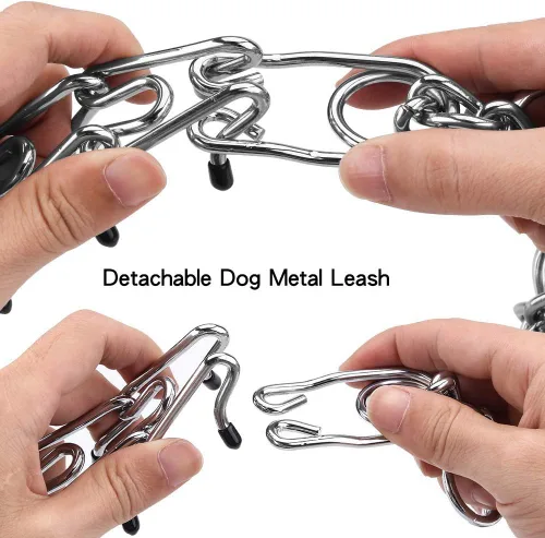 Vista 4 de Collares de púas para perros, collar de perro sin tirones, collar de entrenamiento para perros pequeños, acero inoxidable ajustable con cómodas