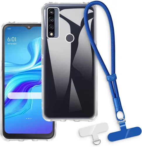 Vista 18 de Estuche y correa de muñeca para TCL 20 A 5G - transparente+negro Funda transparente + correa negra