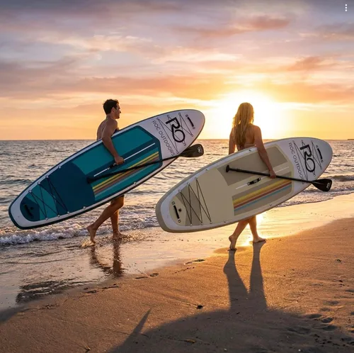 Vista 6 de Roc Inflatable Stand Up Paddle Board 10' 6" with Premium SUP Paddle Board Accessories, Wide Stable Design, Non-Slip Comfort Deck for Youth & Adults