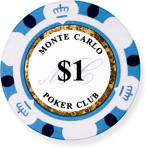 Vista 4 de MRC 50pcs Monte Carlo Poker Club 3-Tone Clay Composite 0.49 oz Heavy Poker Chips
