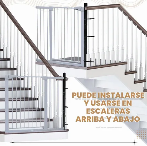 Vista 7 de Chunful Kit adaptador universal para barandilla para puerta de bebé, color Negro