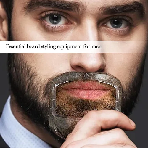 Vista 6 de Plantilla de afeitado de cabra para hombre y modelador de guía de barba, herramienta de peinado facial de 5 tamaños con peine, kit de aseo de bigote