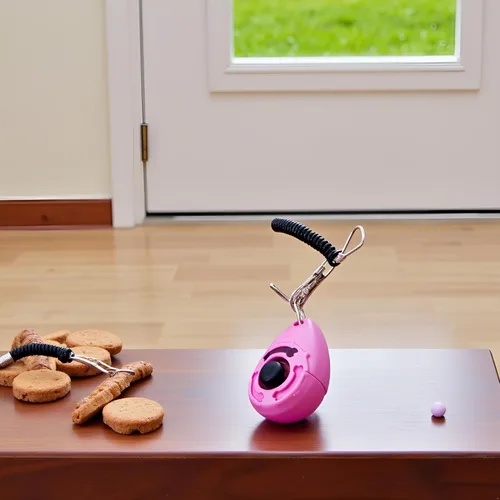 Vista 8 de 1 pieza de clicker rosa fácil de usar con botón accesorios de entrenamiento para perros, fuertes y de larga duración, ayuda para entrenamiento
