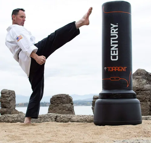 Vista 6 de Bolsas de boxeo autoportantes Century Torrent - Opciones T1 o T2 Bolsa de entrenamiento negra autoportante Ideal para artes marciales, boxeo