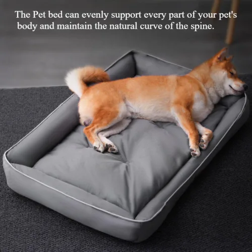 Vista 2 de Cama ortopédica de espuma viscoelástica para perro con cojín, tela Oxford duradera, funda extraíble lavable, sofá para mascotas para perros y gatos