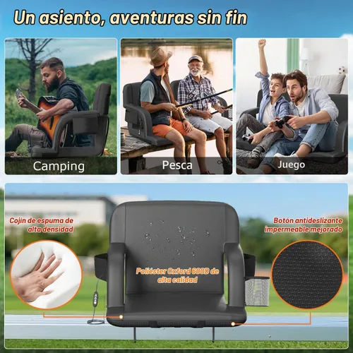 Vista 6 de Suteck - Asientos de estadio con calefacción para gradas, 21 pulgadas de ancho con calor USB de 3 niveles