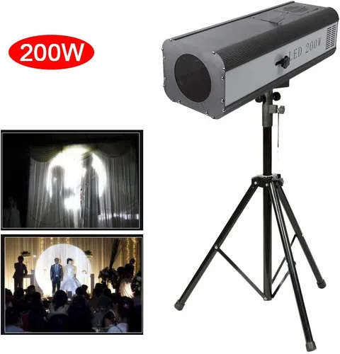 Vista 3 de Proyector LED de 200 W, luz de escenario de control manual, luz de escenario de apertura ajustable para DJ, discoteca, club, fiesta, boda