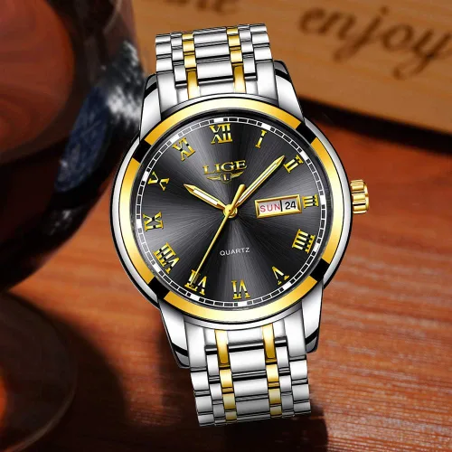 Vista 3 de LIGE Mens Watches Waterproof Stainless Steel Date Analogue Quartz Watch Gents Classical Business Wrist Watch for Men