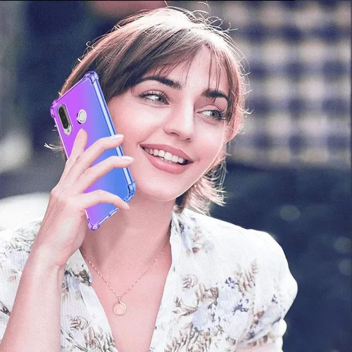 Vista 6 de Funda para Huawei P30 Lite/Nova 4E MAR-LX3A Lindas Niñas Mujeres, Gradient Slim Anti Scratch Soft TPU Funda Protectora a Prueba de Golpes