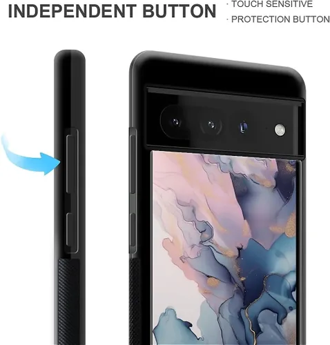 Vista 932 de Compatible con Google Pixel 4A 5G Mobile Case Creative Acrylic Panel trasero Silicona Protección Grip especialmente diseñado para Google Pixel 4A 5G