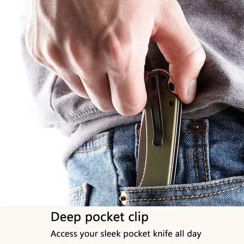 Vista 9 de CIVIVI Elementum Green G10 Mango incluido con nueva versión de mango azul G10, gran compañero de cuchillo plegable EDC