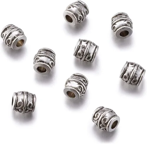 Vista 14 de Megapet - Cuentas espaciadoras de plata antigua estilo tibetano para fabricación de joyas, Metal