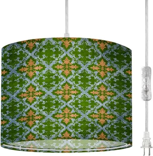 Vista 9 de Lámpara colgante enchufable de mediados de siglo, vintage de los años 50, moderna, retro, atómica, geométrica, celosía, estrella, lámpara colgante