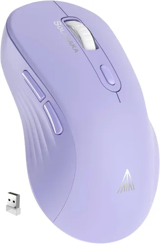Vista 8 de SOLAKAKA SM66 Rosa Silencioso Modo Dual 2.4GHz Ratón Inalámbrico, DPI Ajustable 4200, Ratón Inalámbrico Recargable para Computadora para PC, Mac