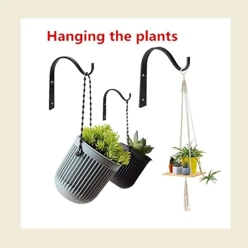 Vista 7 de Soporte para plantas colgantes, colgador de pared de metal para interiores y exteriores, gancho decorativo para colgar plantas, cesta de flores