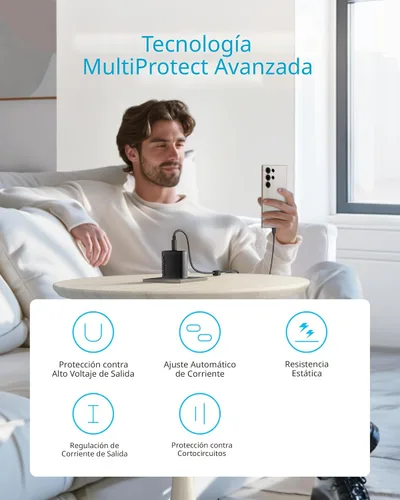 Vista 3 de Anker Bloque de cargador USB C de 45 W, paquete de 2 cargadores tipo C de Negro