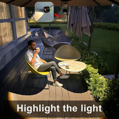 Vista 3 de Jarxin 1 unidad de linterna de camping LED luz cálida 3200K recargable de 1000 lm, batería externa de 4500 mAh, linterna para emergencias