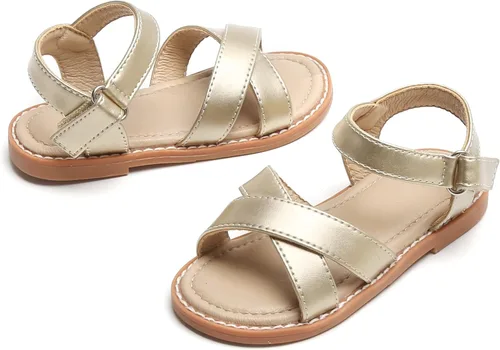 Vista 5 de Otter MOMO Girls Sandals Open Toe Princess Flat Sandals with Ruffle Summer Sandals