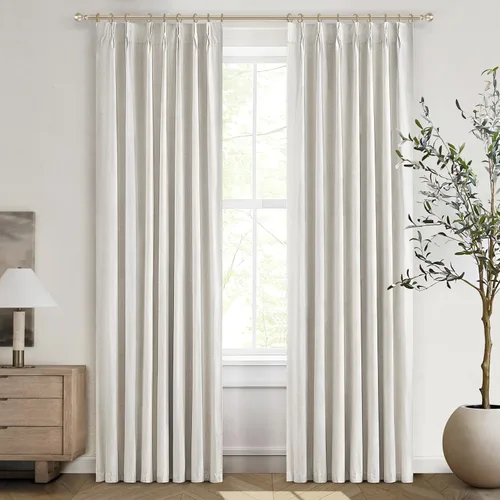 Vista 40 de Cortinas y Drapeados Modernos con Pliegues Pellizco Rosa Bebé de 84 Pulgadas de Largo, Juego de 2 Paneles para Sala de Estar, Cortina de Ventana