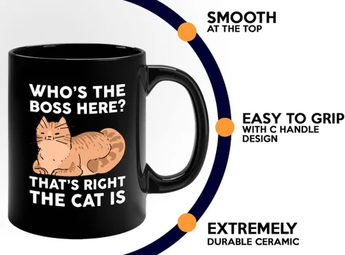 Vista 40 de Taza de café para amantes de los gatos, 11 onzas, color negro, piel de gato Is How I Accessorize, divertido dueño de gatos, gatito, mascota, gato