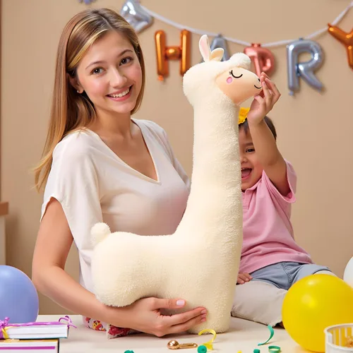Vista 5 de Ryttir Peluche de llama grande de 29.5 pulgadas, 15% Chubbier, almohada corporal de alpaca suave con peso para niños y adultos, regalo perfecto