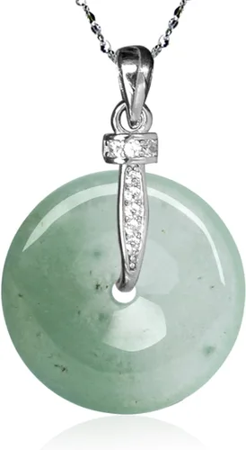 Vista 38 de Dahlia Collar eterno de jade en forma de círculo, jadeíta de grado A certificada de Birmania auténtica para la paz