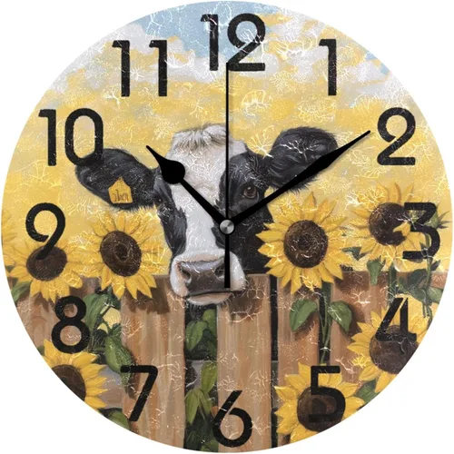 Vista 12 de Pretty Sping Flowers Birdhouse Family Birds Reloj de pared redondo, 10 pulgadas, analógico, silencioso, sin tictac, para el hogar, cocina, sala