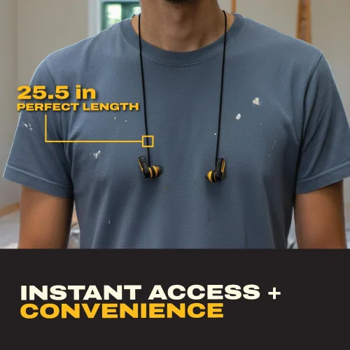 Vista 4 de DEWALT Cordón antipérdida para auriculares TWS y TWS ANC – Cable de seguridad duradero para un ajuste seguro y fácil acceso, correa de cuello