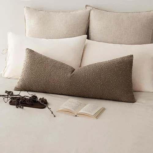 Vista 94 de Foindtower Fundas de almohada decorativas con textura de boucle, fundas de almohada sólidas, neutrales, suaves y acogedoras para silla, sofá