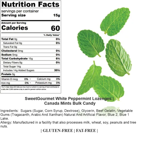 Vista 2 de SweetGourmet Pastillas de menta blanca Caramelos a granel de mentas de Canadá 1 libra