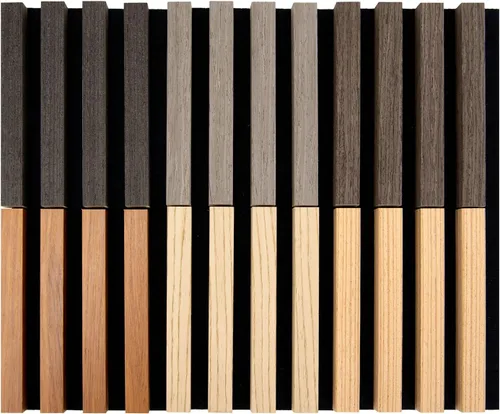 Vista 28 de Art3d Paquete de 2 paneles acústicos de madera de 48 x 24 pulgadas para pared, paneles de listones de madera insonorizados para pared y techo