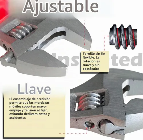 Vista 5 de WEDO Llave ajustable aislada de 6 pulgadas, llave de inyección ajustable VDE 1000V, llave de seguridad para electricistas, acero al cromo vanadio