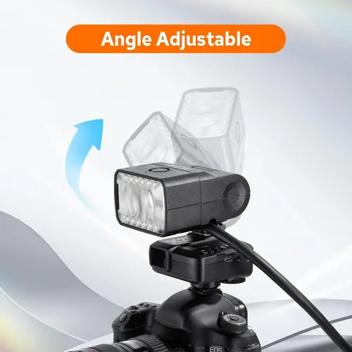 Vista 6 de Godox EC200 II - Cabezal de extensión para flash Godox AD200Pro II, extensor de cabeza de 200 W con cable de extensión de 2M, zapata fría de metal