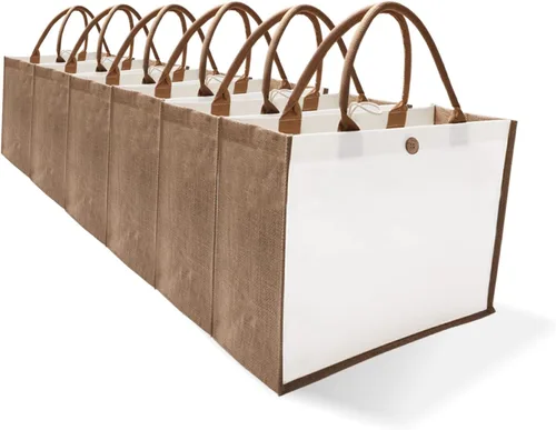 Vista 14 de Bolsa de yute grande de 16.5 x 7 x 13 pulgadas [10 unidades] con asas