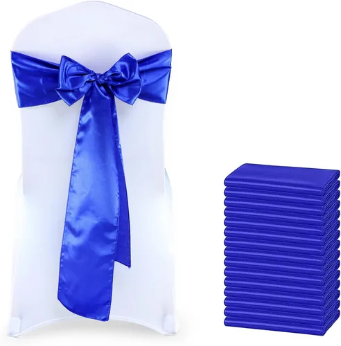 Vista 41 de Juego de 50 listones para sillas, de la marca MDS, Satin, Azul marino, 50