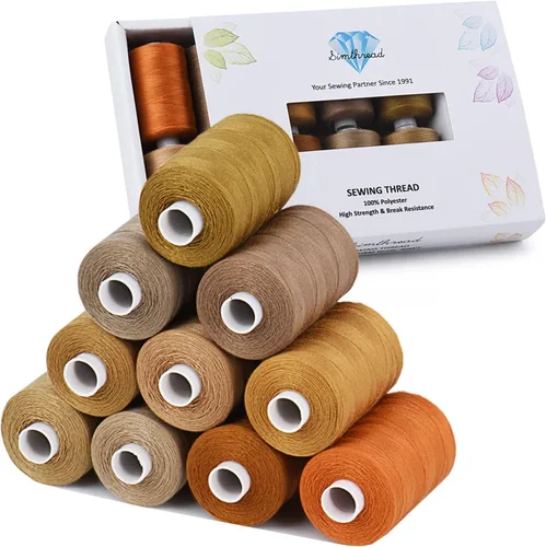 Vista 12 de Simthread Hilo de coser multiusos, 42 carretes surtidos de poliéster de 1000 yardas para costura, prácticos hilos de coser de poliéster para máquina