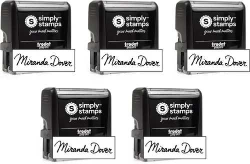 Vista 16 de Sello de firma personalizada - Insignia personalizada - Autoentintado - ¡Tu elección de 7 colores de tinta! (1, Grande)