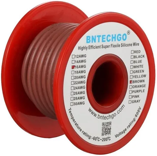 Vista 41 de BNTECHGO Alambre de silicona de calibre 16 rojo y negro cada 25 pies 2 Alambre de silicona calibre 16 rojo y negro