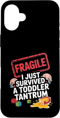 Vista 22 de Fragile I Survived a Toddler Tantrum Funny Parent Graphic Case for iPhone 16