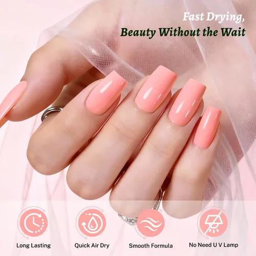 Vista 24 de OpenLive Esmalte de uñas negro de 0.6 fl oz, gran volumen, secado rápido, secado rápido y de larga duración, arte de uñas de color para bricolaje