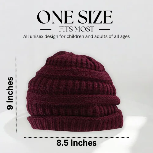Vista 3 de Super Z Outlet Gorro térmico de punto bajo para esquí, ciclismo, protección, Borgoña