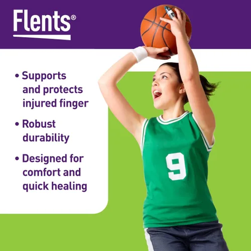 Vista 4 de Flents Férula Insty de 4 lados, protección de doble cara, acolchado de espuma, mediano Finger Splint for Trigger Finger, Fractures, Sprains &