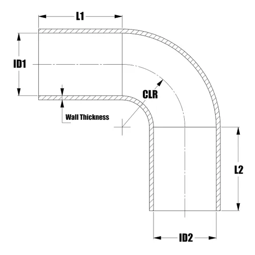 Vista 2 de HPS Rendimiento 1-3/4" - 2-1/2" ID, manguera de acoplador reductor de codo de silicona de 45 grados, alta temperatura reforzada de 4 capas, negro