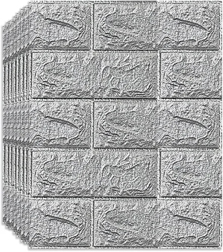 Vista 9 de Melairya Panel de pared 3D, 10 unidades, autoadhesivo, impermeable, de espuma de polietileno, anticolisión, utilizado para baño y sala de estar