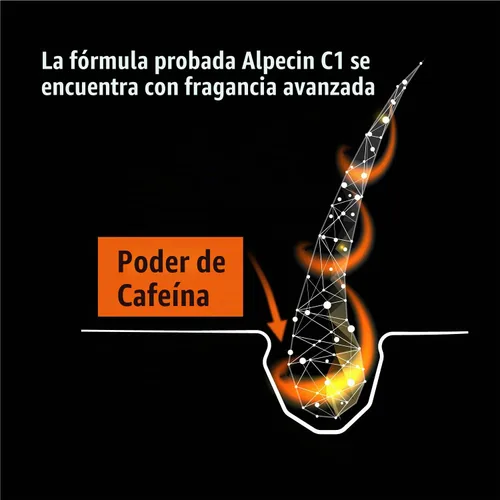 Vista 3 de Alpecin Champú C1 Cafeína Edición Negra, 2 x 8.5 fl oz – Para el crecimiento natural del cabello