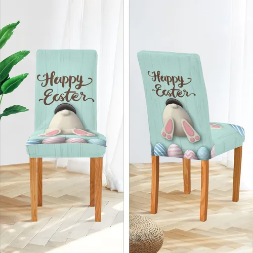 Vista 4 de Juego de 2 fundas elásticas para sillas de comedor, extraíbles y lavables, para cocina, comedor, decoración de hotel
